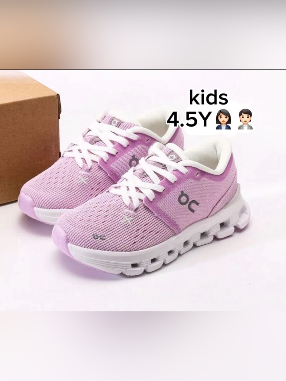 On Running Kids' Cloud X4 purple & white Running Shoes ideals brand (4.5Y)